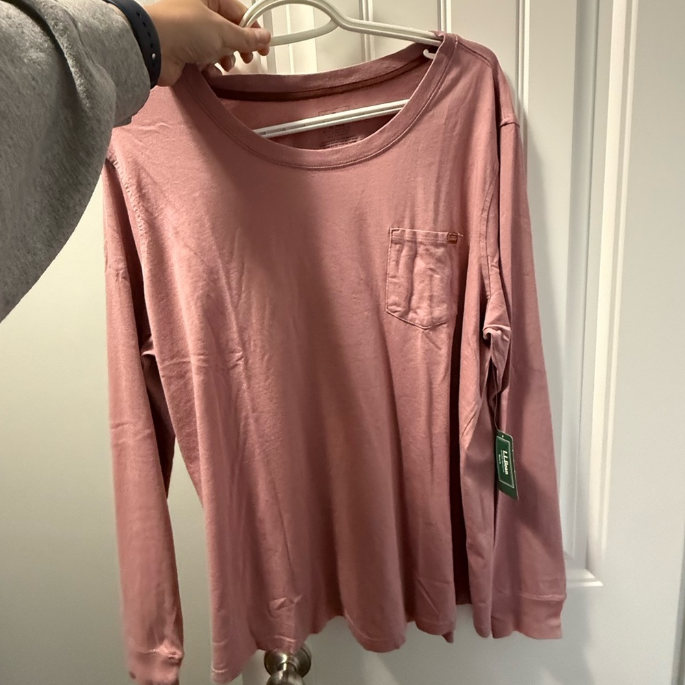 LL Bean pink long sleeve XL brand new